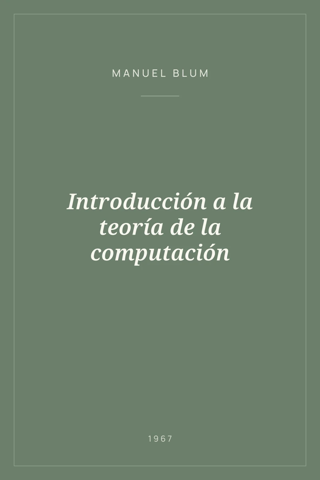 Portada de Introducción a la teoría de la computación