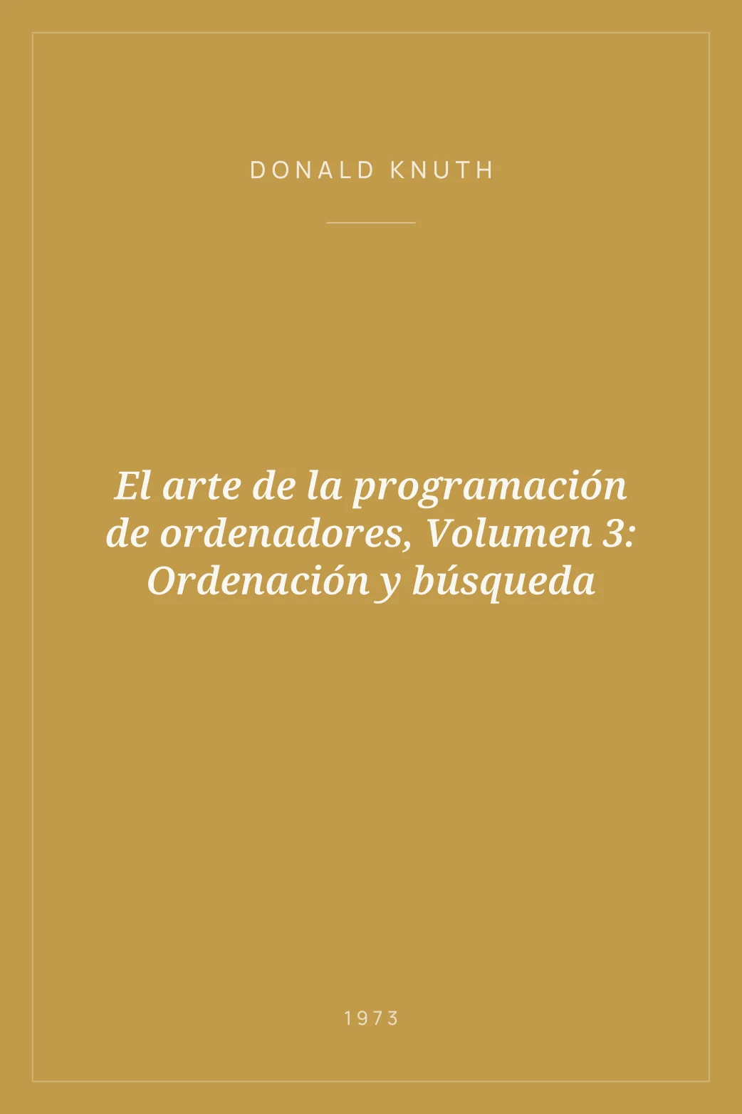 Portada de El arte de la programación de ordenadores, Volumen 3: Ordenación y búsqueda
