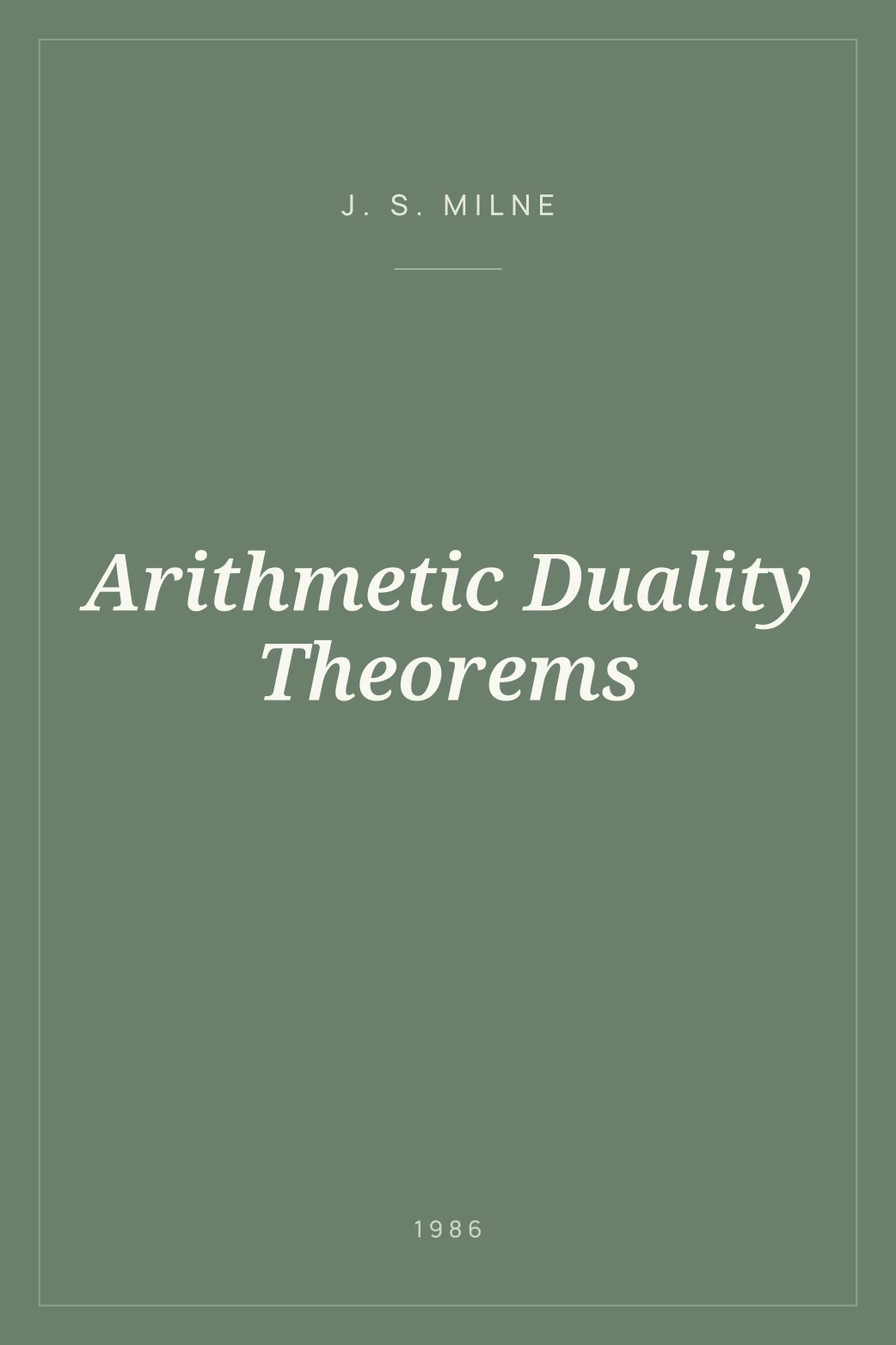 Portada de Arithmetic Duality Theorems