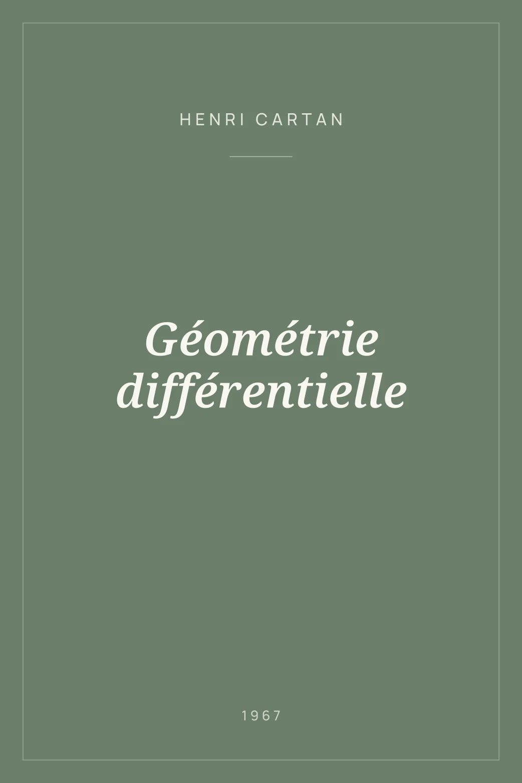Portada de Géométrie différentielle