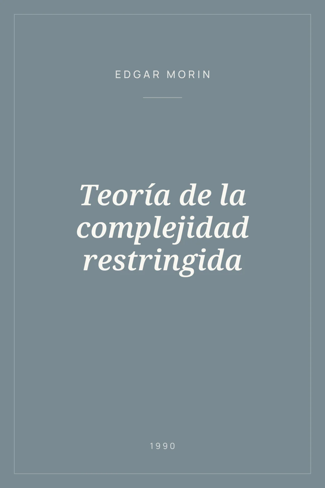 Portada de Teoría de la complejidad restringida