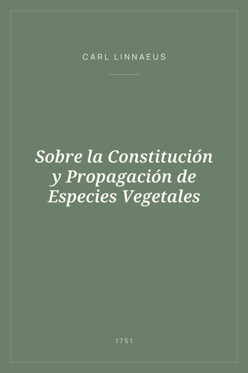Portada de Sobre la Constitución y Propagación de Especies Vegetales