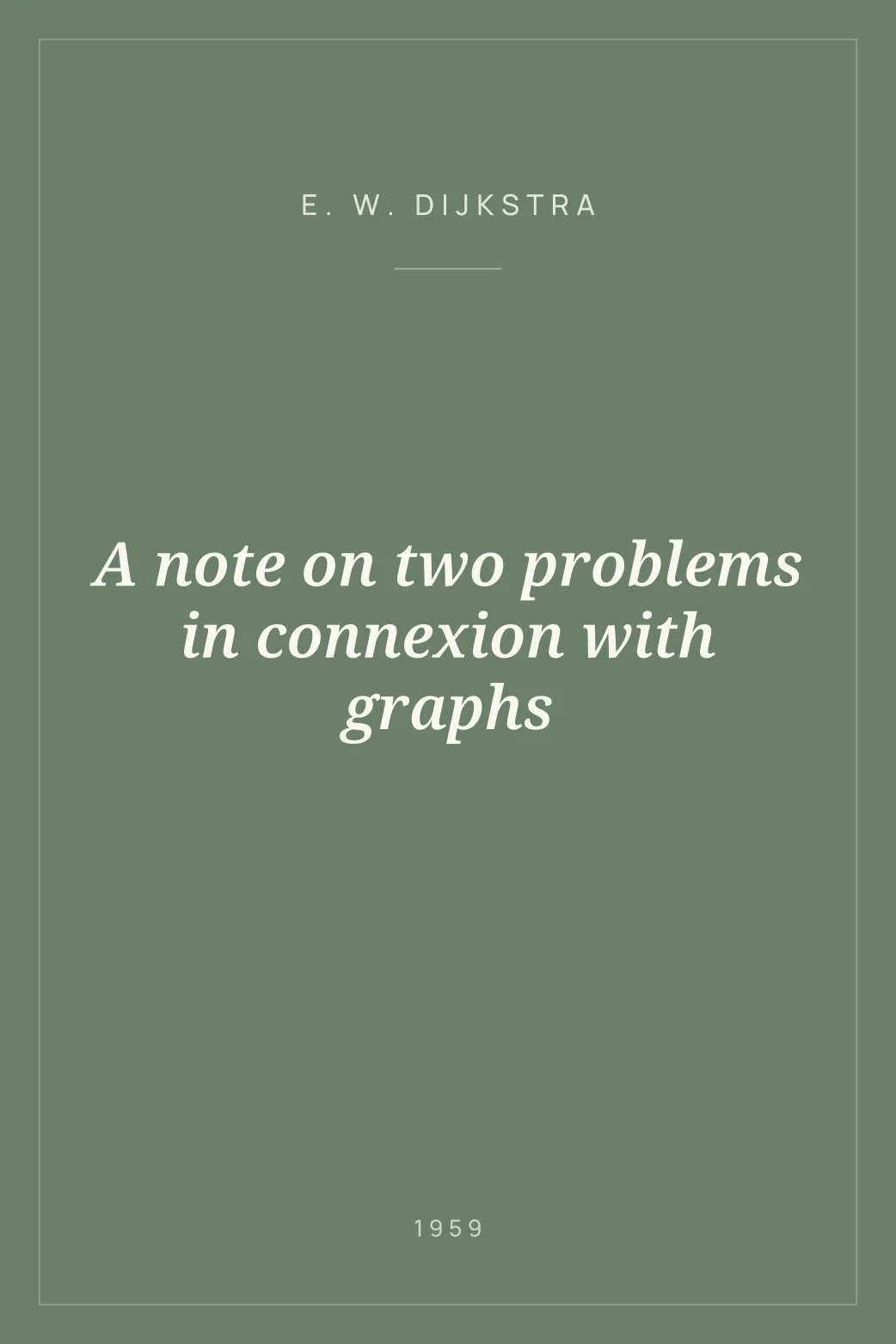 Portada de A note on two problems in connexion with graphs