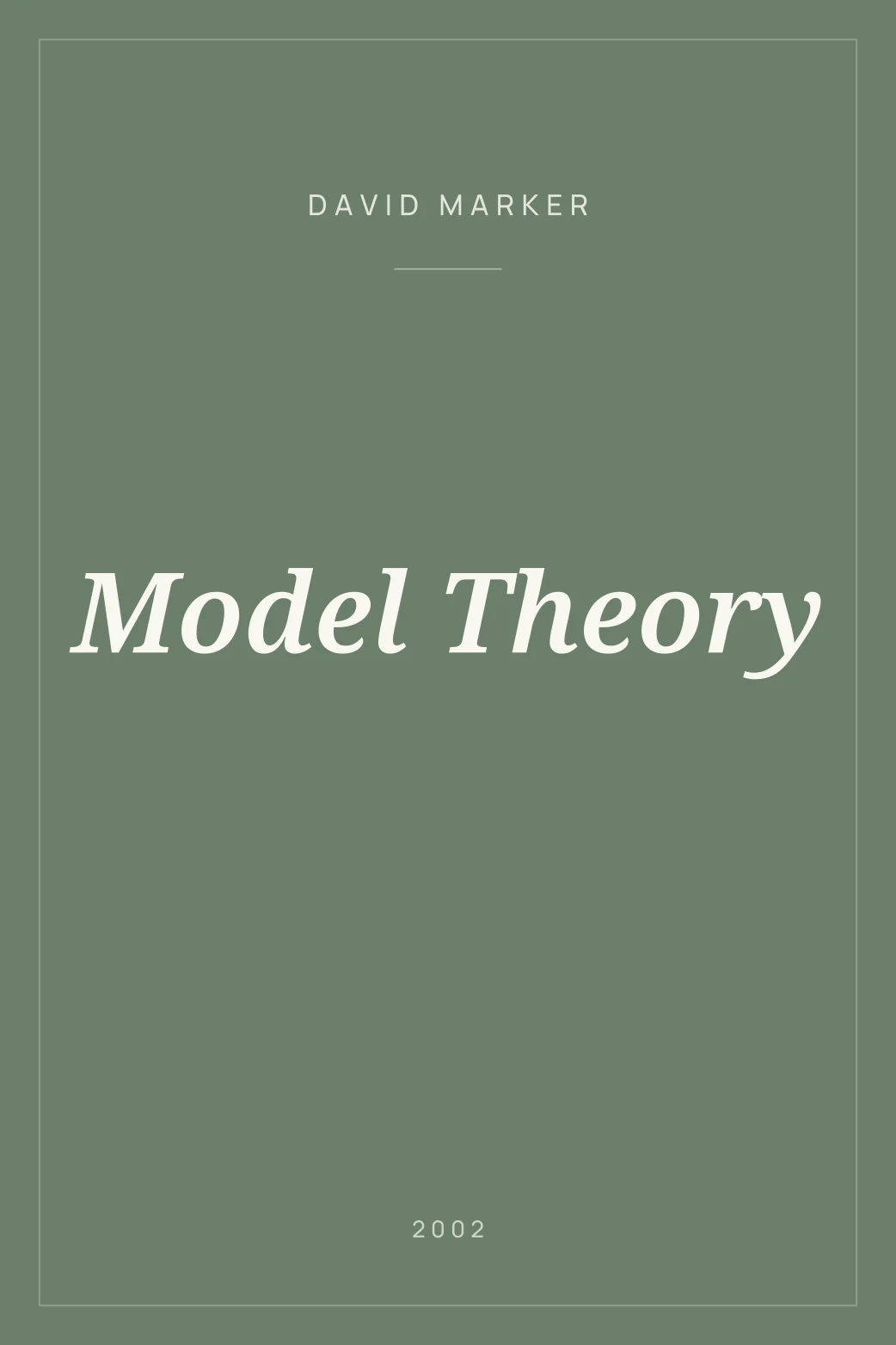 Portada de Model Theory