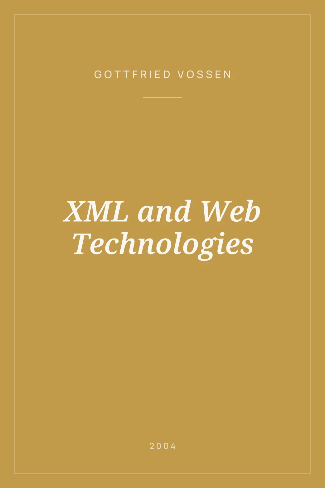 Portada de XML and Web Technologies