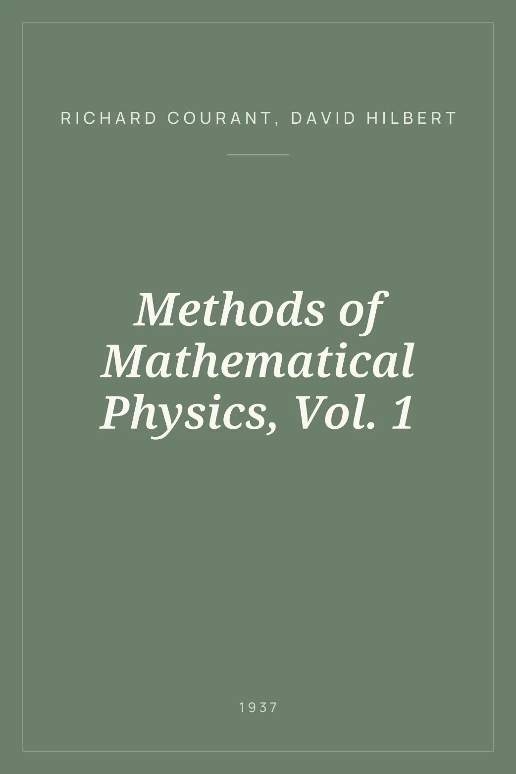 Portada de Methods of Mathematical Physics, Vol. 1