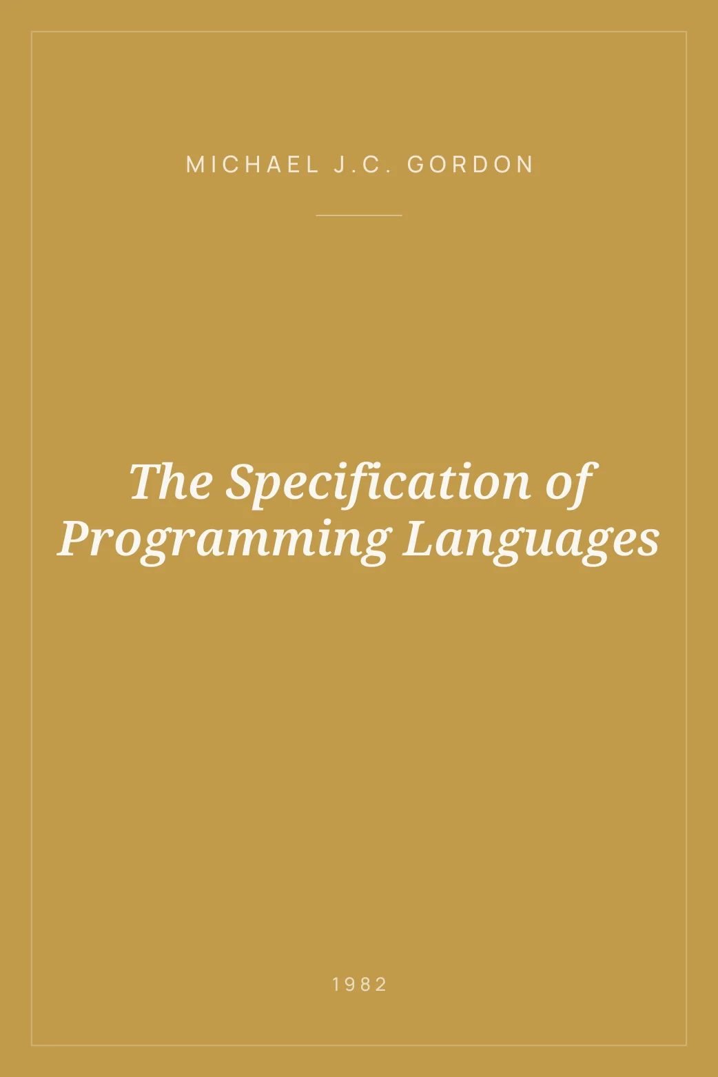 Portada de The Specification of Programming Languages