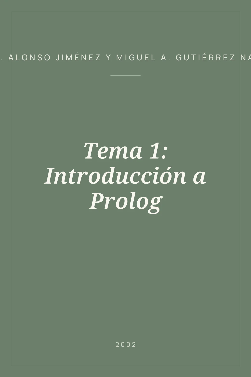 Portada de Tema 1: Introducción a Prolog
