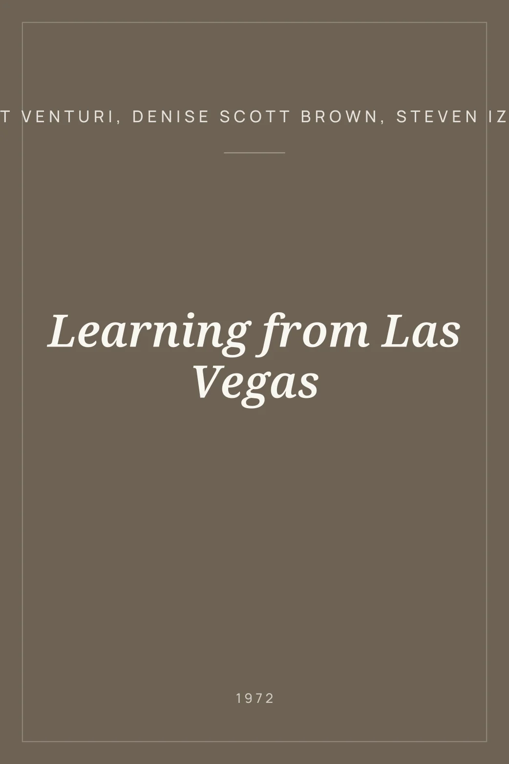 Portada de Learning from Las Vegas