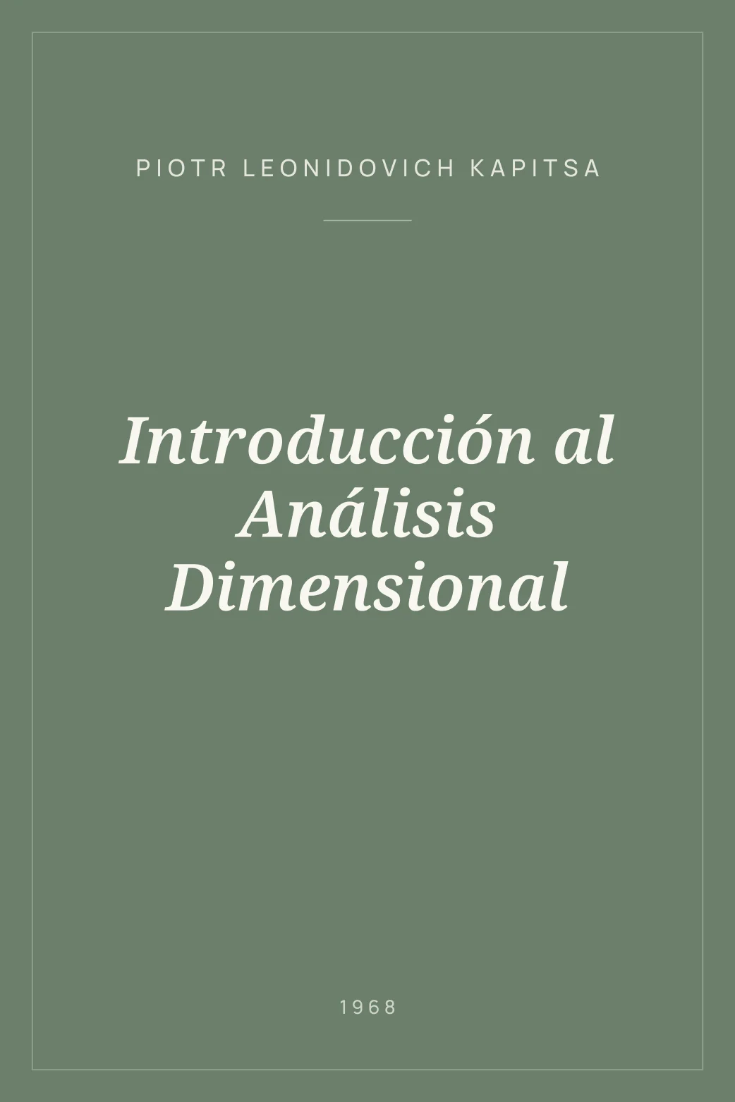 Portada de Introducción al Análisis Dimensional