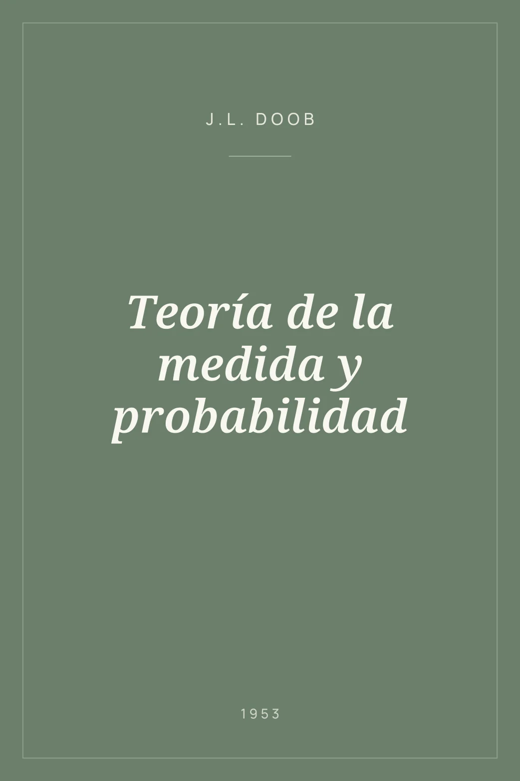 Portada de Teoría de la medida y probabilidad