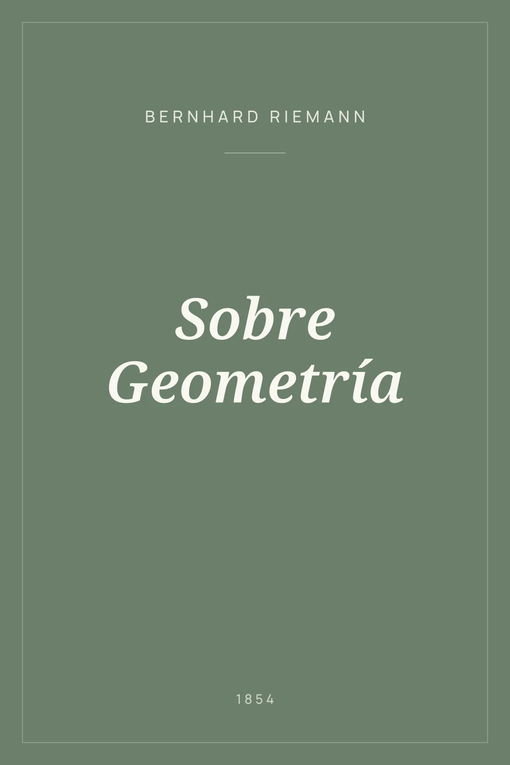 Portada de Sobre Geometría