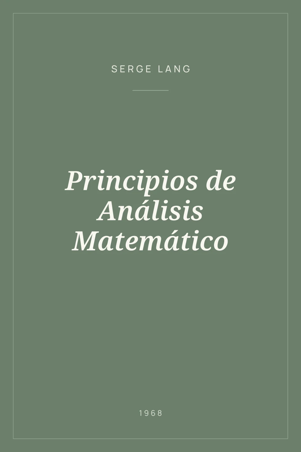Portada de Principios de Análisis Matemático