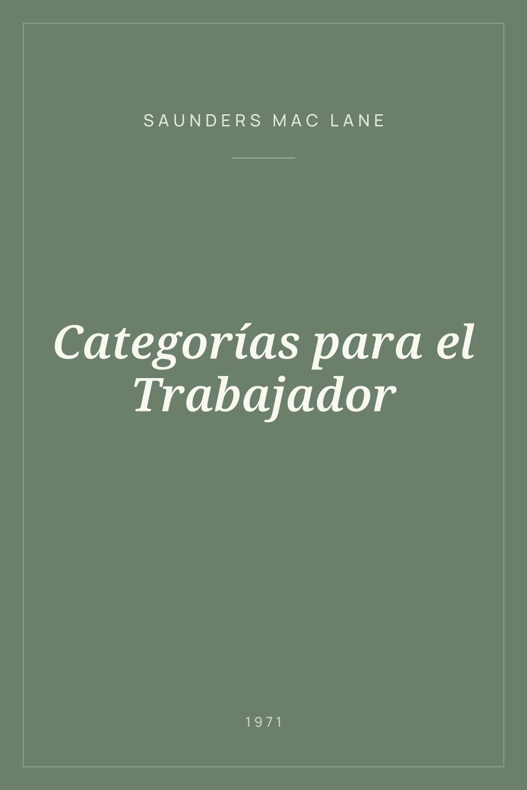 Portada de Categorías para el Trabajador