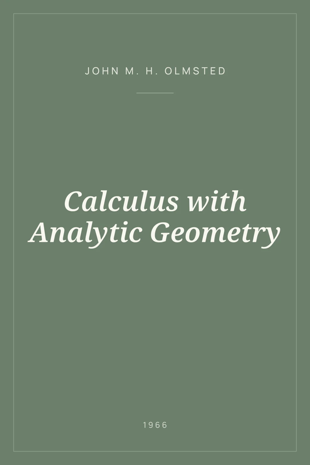 Portada de Calculus with Analytic Geometry