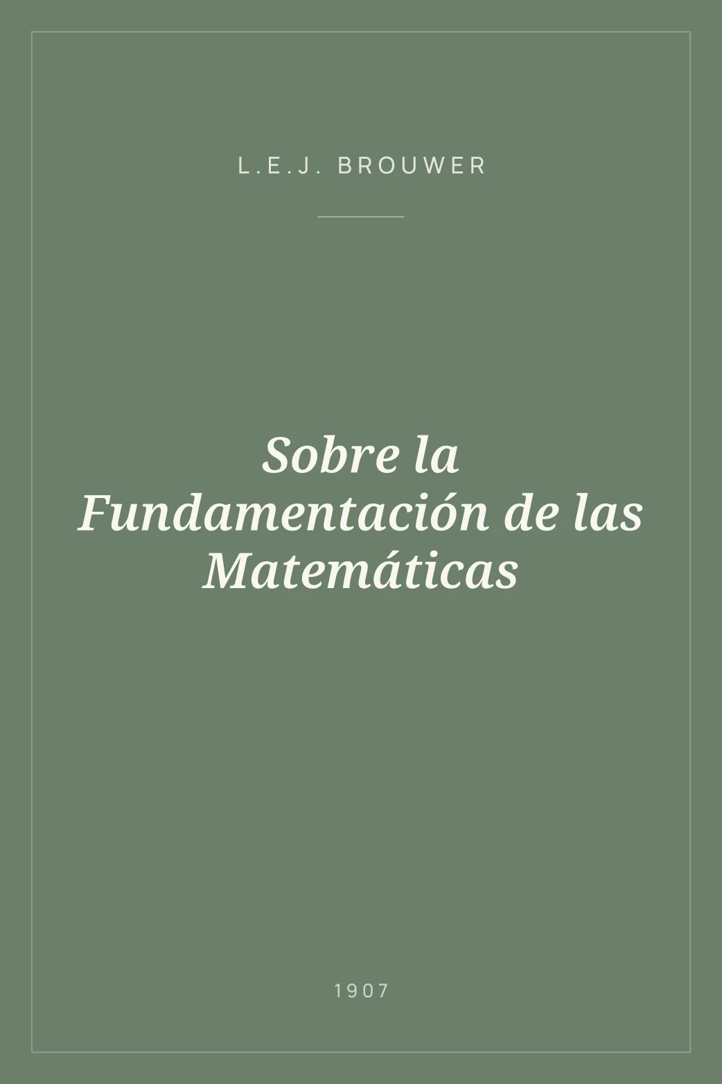 Portada de Sobre la Fundamentación de las Matemáticas