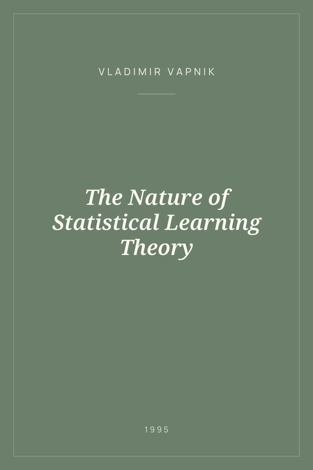 Portada de The Nature of Statistical Learning Theory