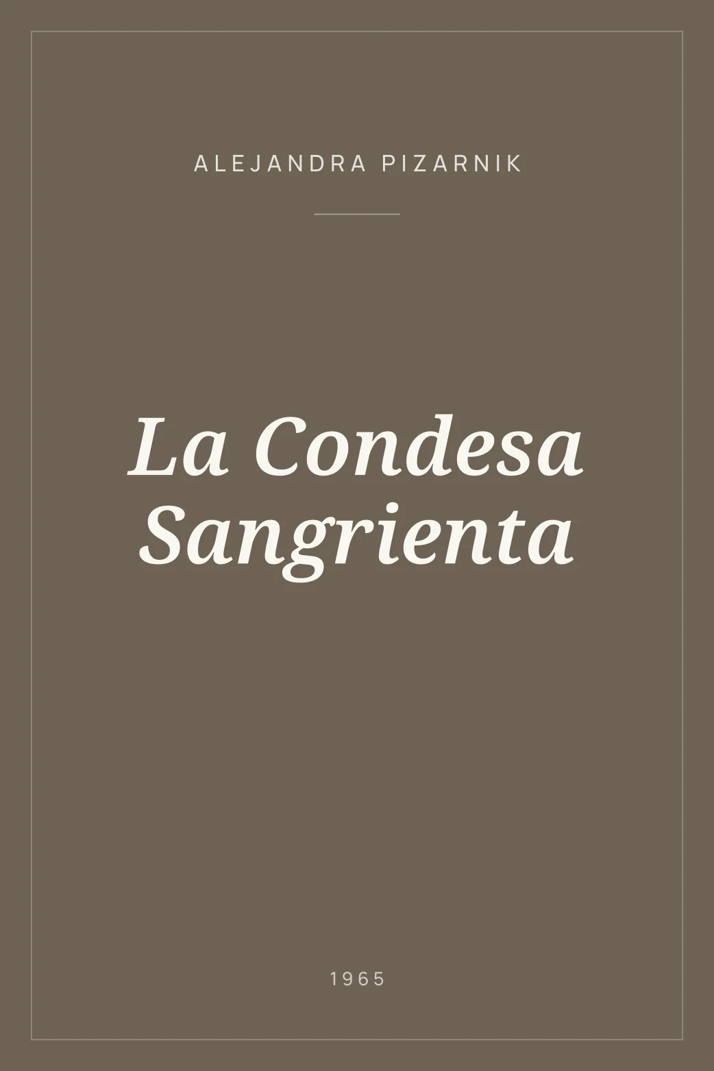 Portada de La Condesa Sangrienta