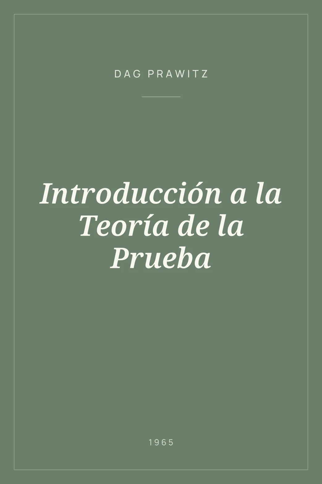 Portada de Introducción a la Teoría de la Prueba