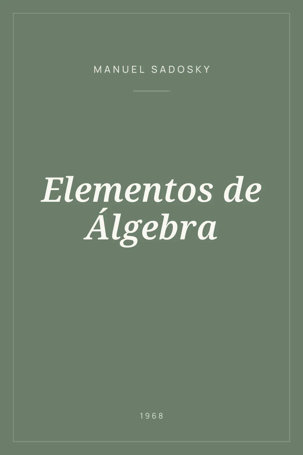 Portada de Elementos de Álgebra