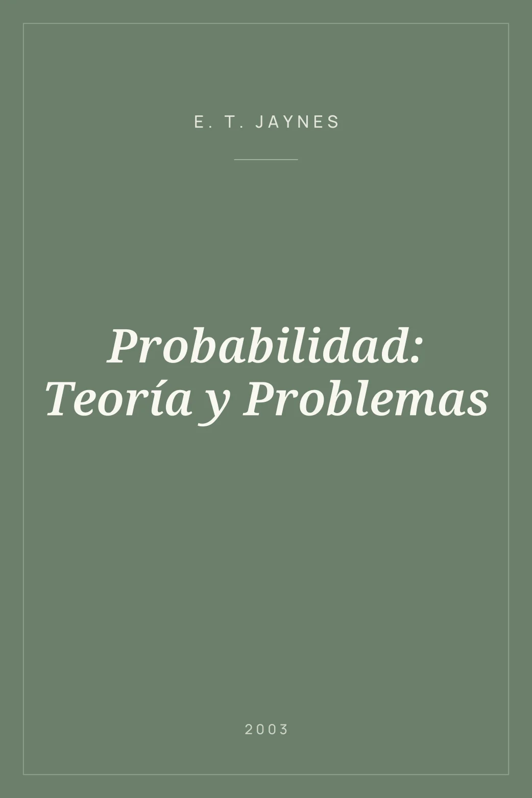 Portada de Probabilidad: Teoría y Problemas