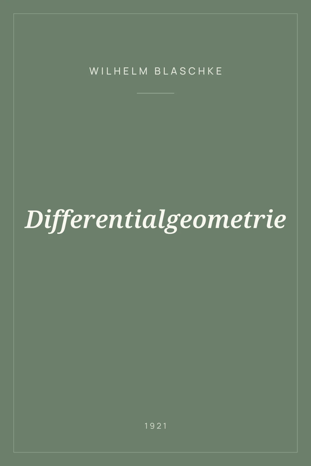 Portada de Differentialgeometrie