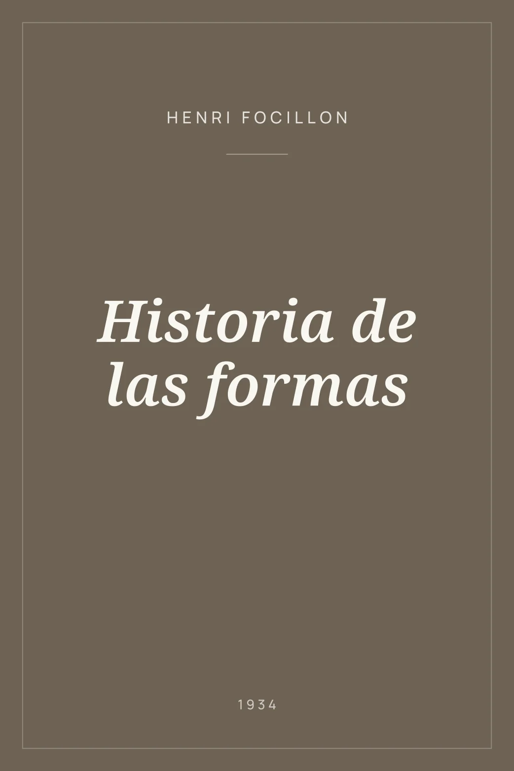 Portada de Historia de las formas