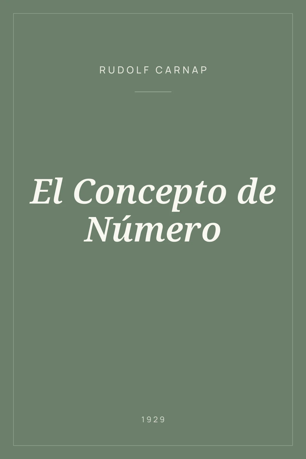 Portada de El Concepto de Número