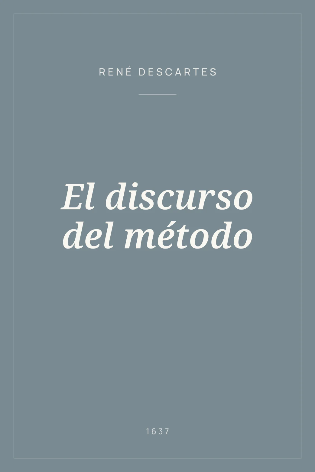 Portada de El discurso del método