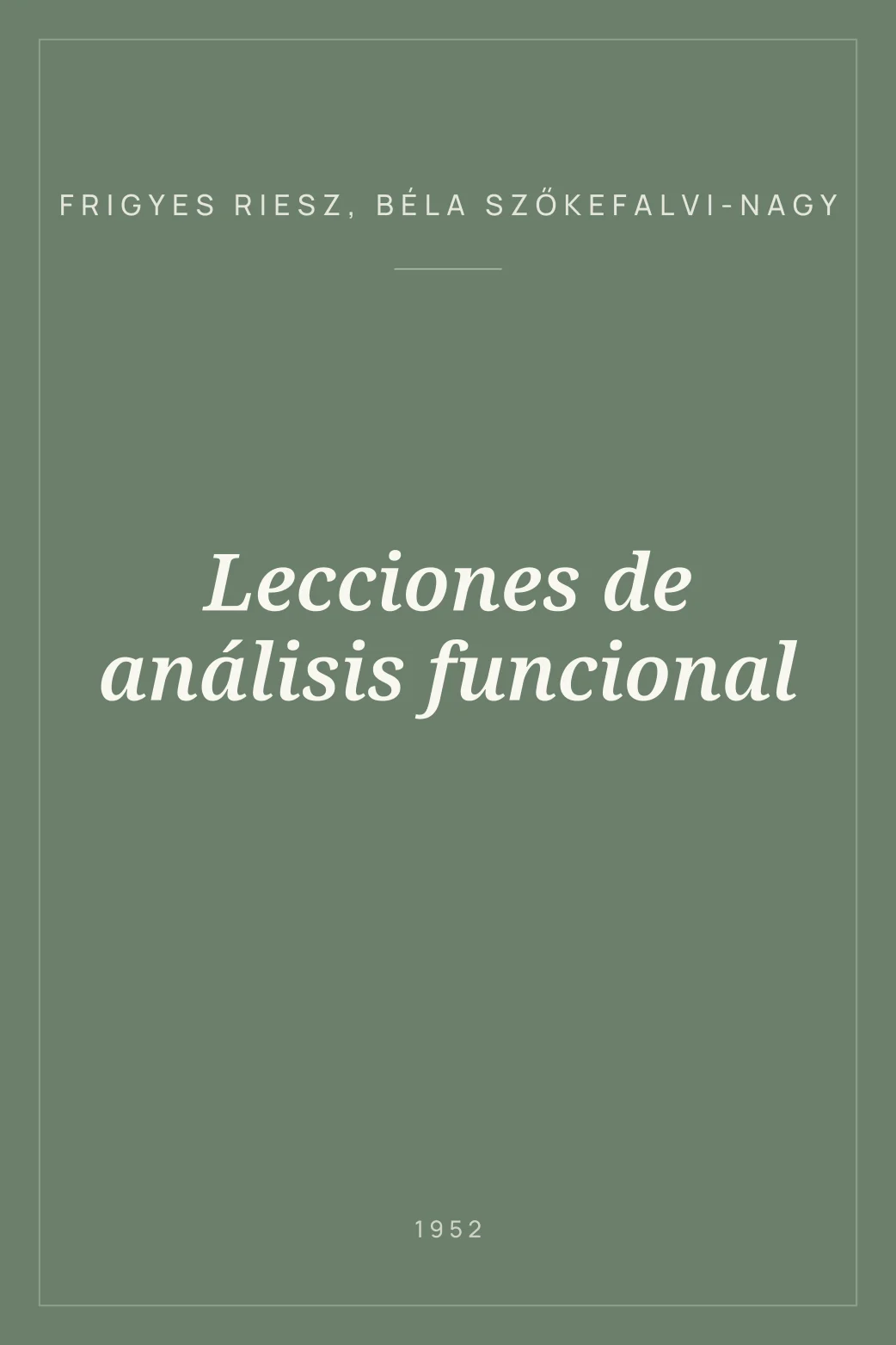 Portada de Lecciones de análisis funcional