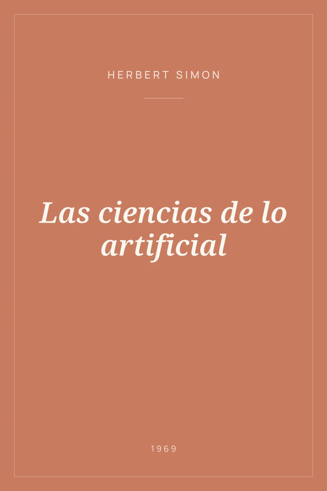 Portada de Las ciencias de lo artificial