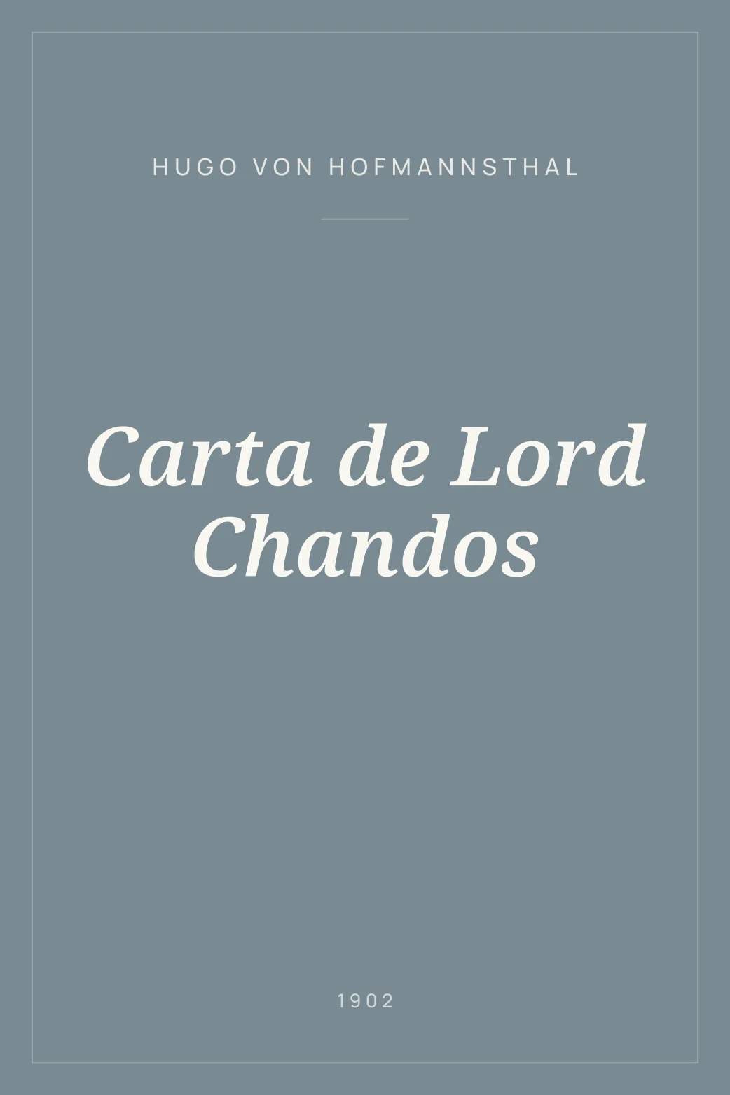 Portada de Carta de Lord Chandos