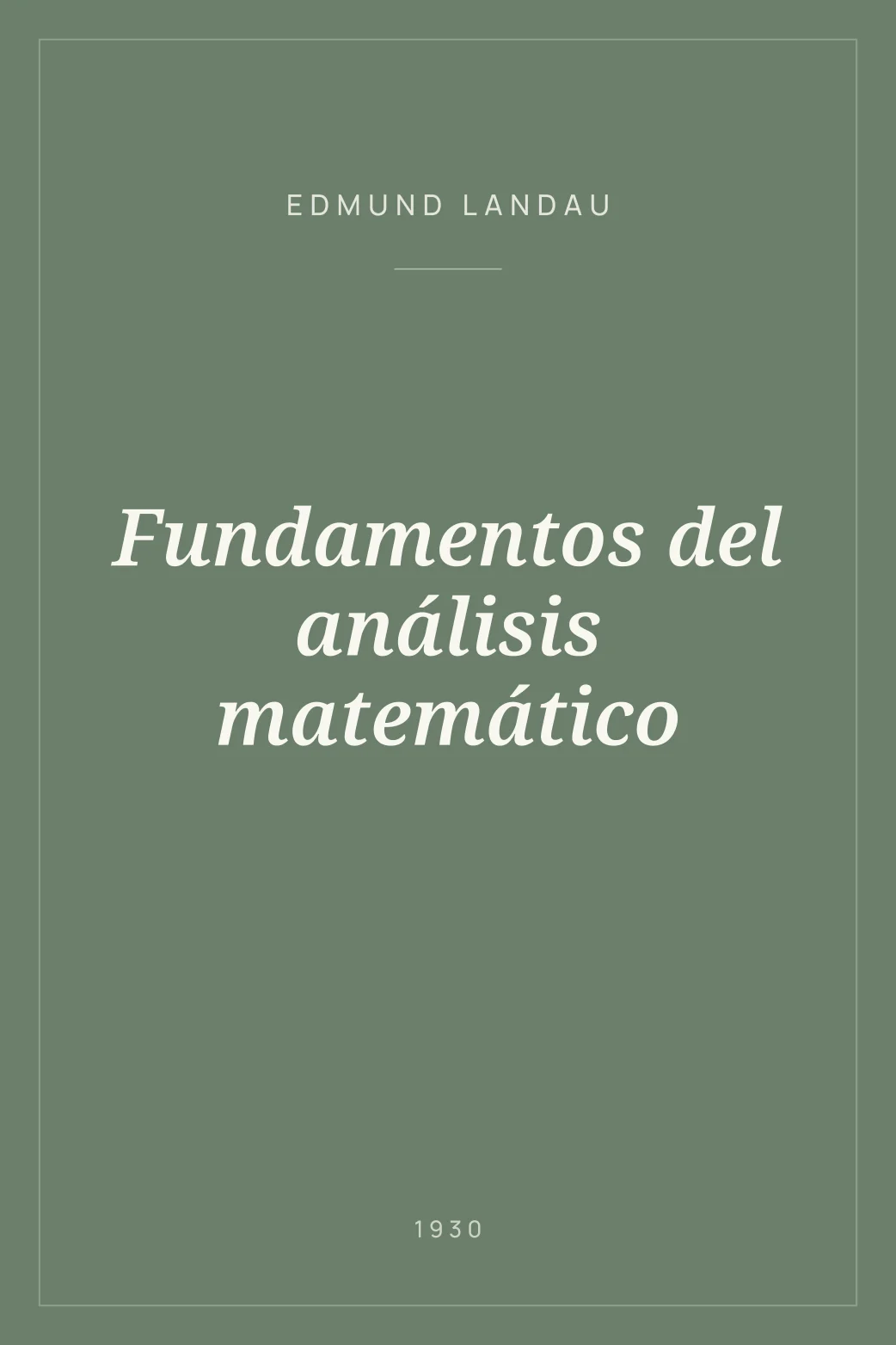 Portada de Fundamentos del análisis matemático