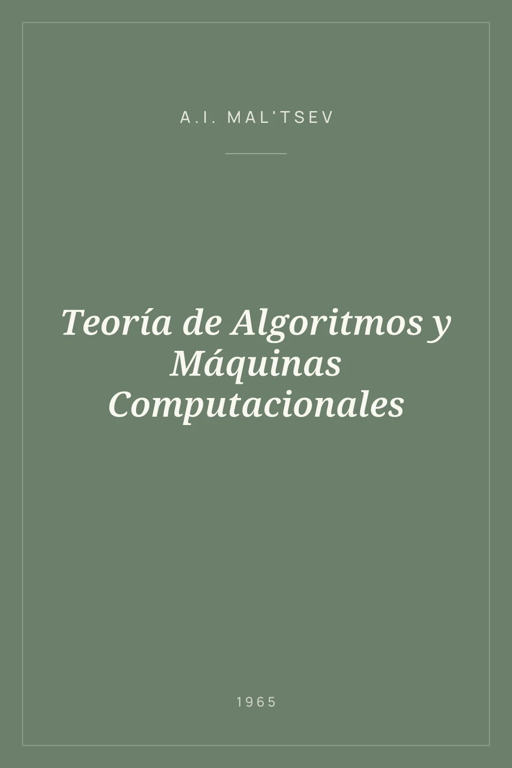 Portada de Teoría de Algoritmos y Máquinas Computacionales
