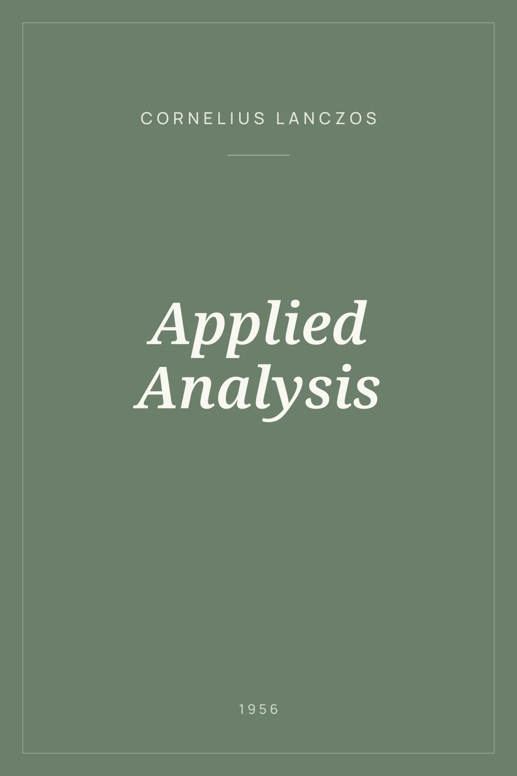 Portada de Applied Analysis