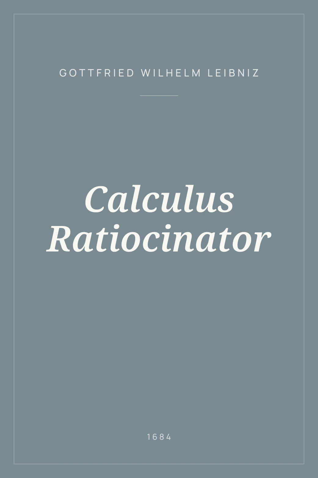 Portada de Calculus Ratiocinator