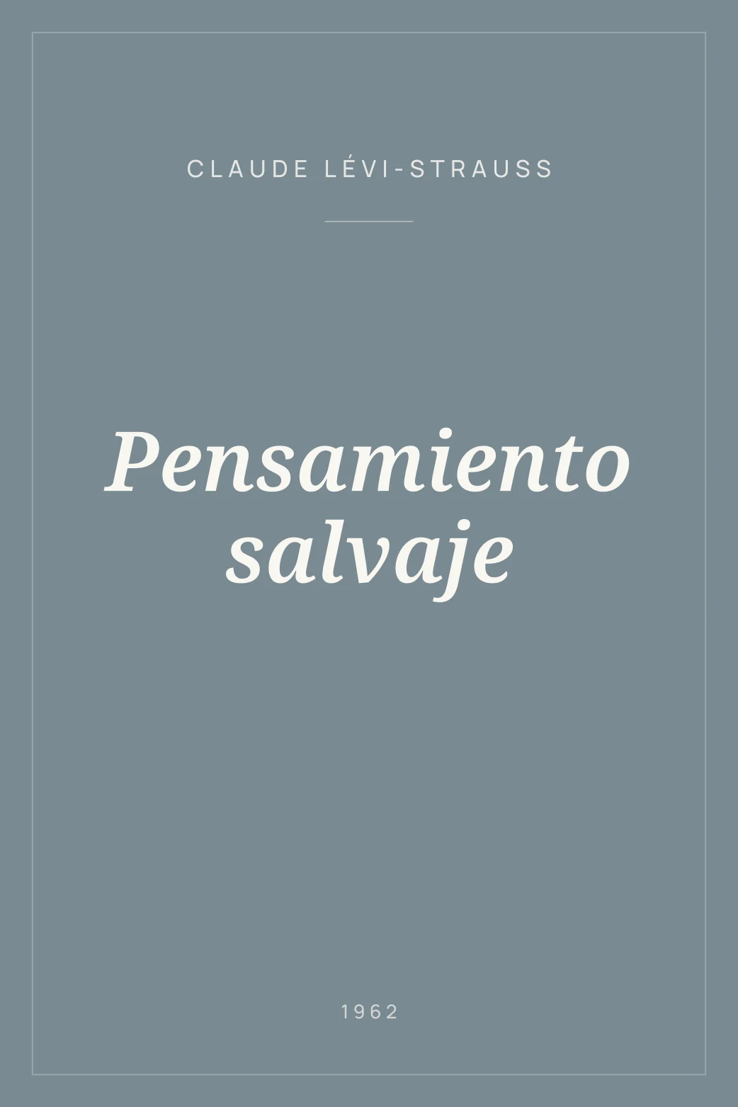 Portada de Pensamiento salvaje