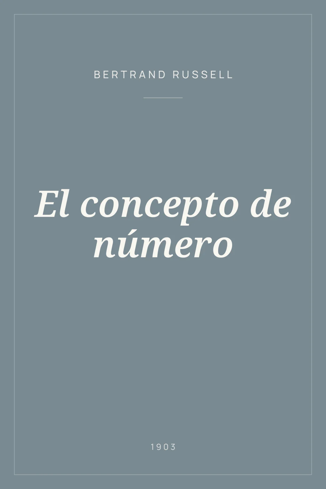 Portada de El concepto de número