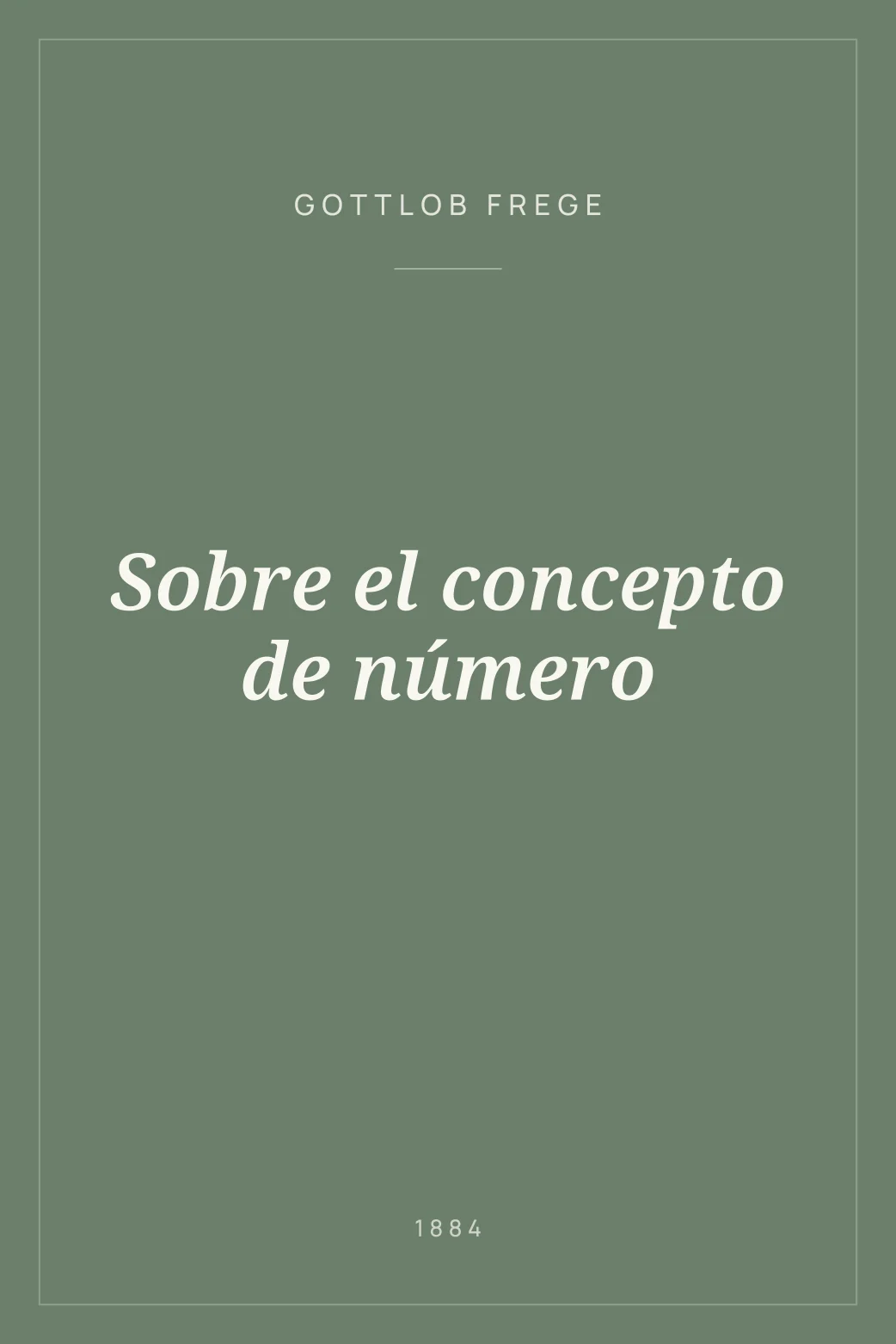 Portada de Sobre el concepto de número