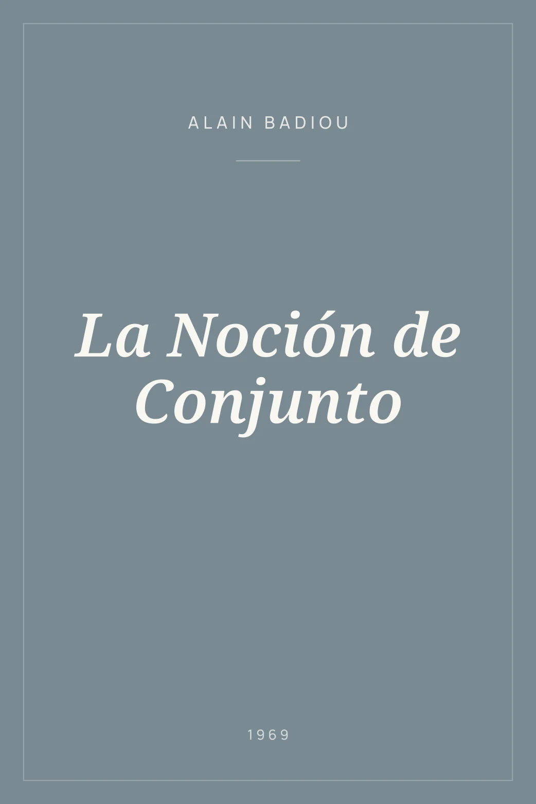 Portada de La Noción de Conjunto