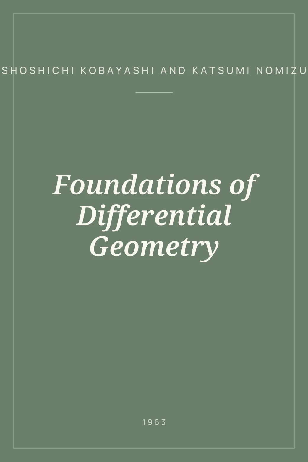 Portada de Foundations of Differential Geometry