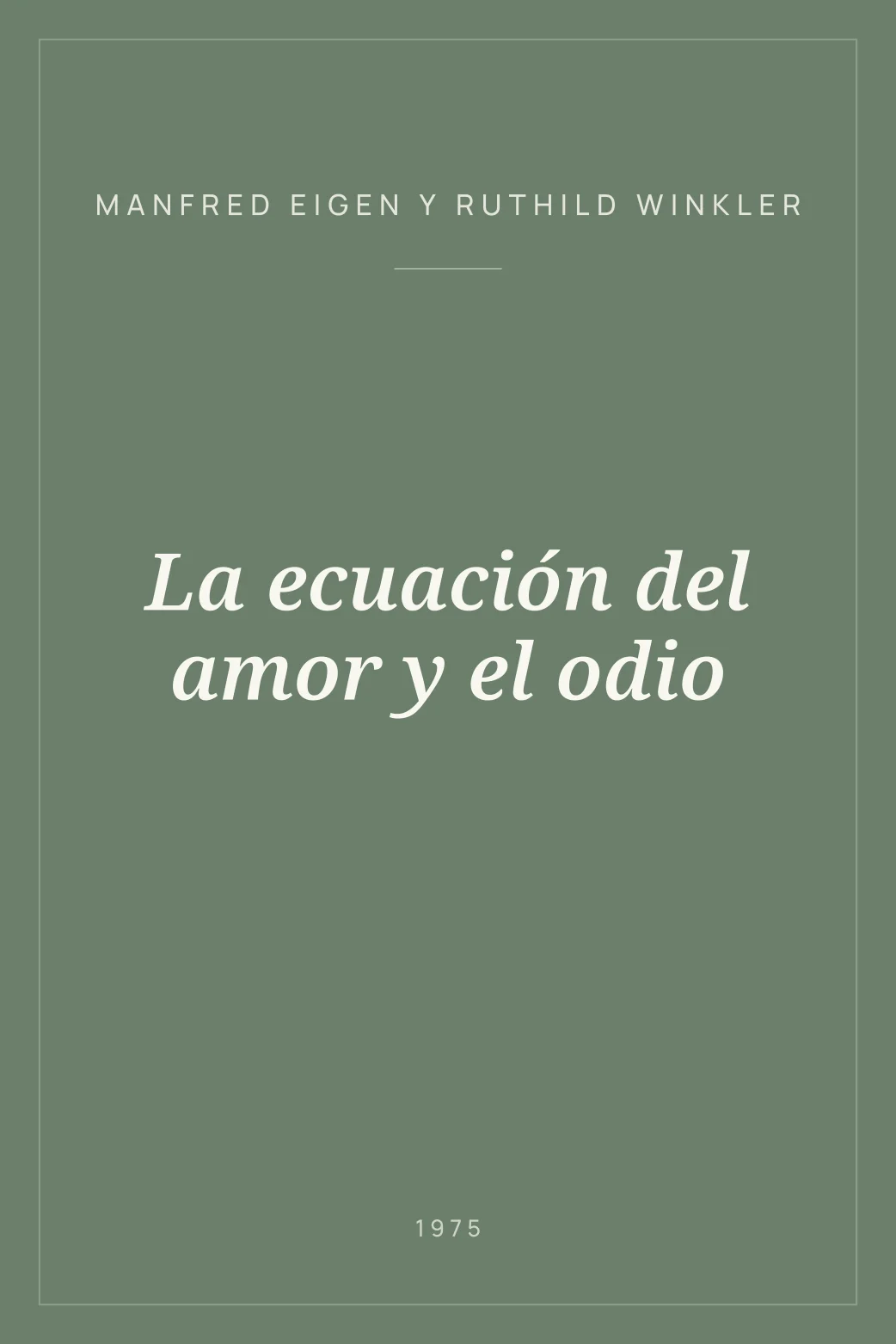 Portada de La ecuación del amor y el odio
