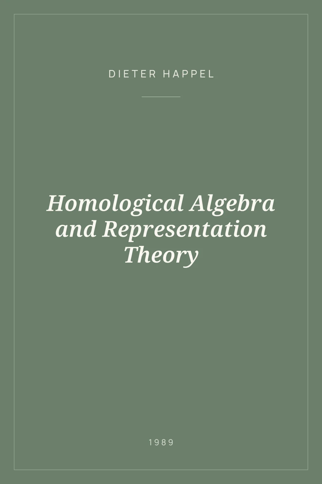 Portada de Homological Algebra and Representation Theory