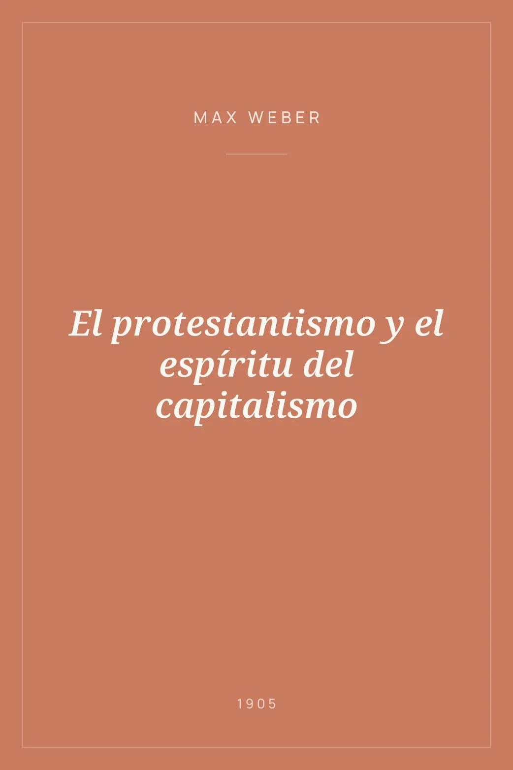 Portada de El protestantismo y el espíritu del capitalismo