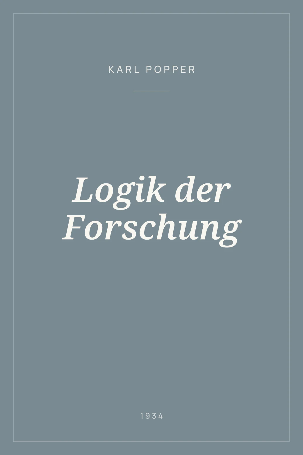 Portada de Logik der Forschung