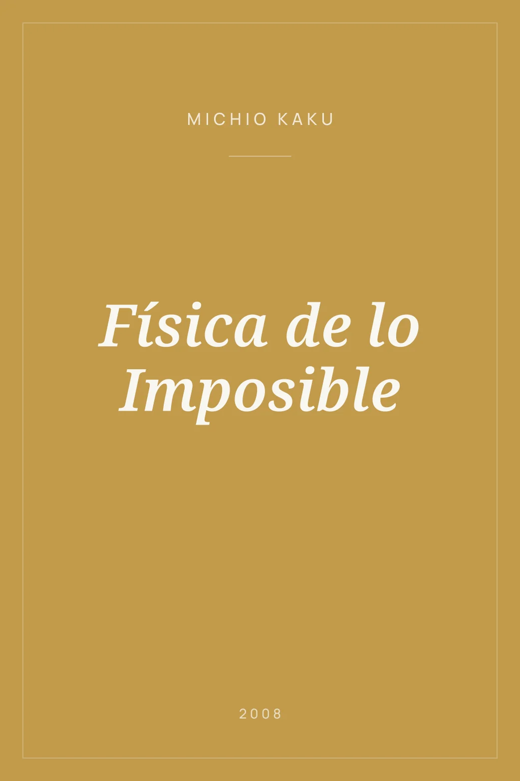 Portada de Física de lo Imposible