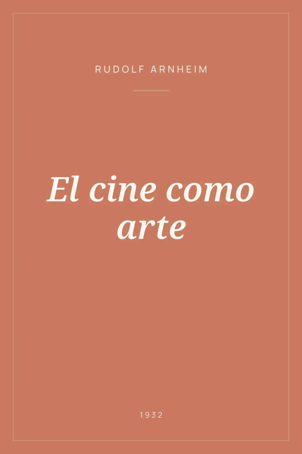 Portada de El cine como arte