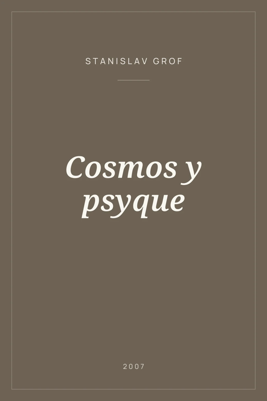 Portada de Cosmos y psyque