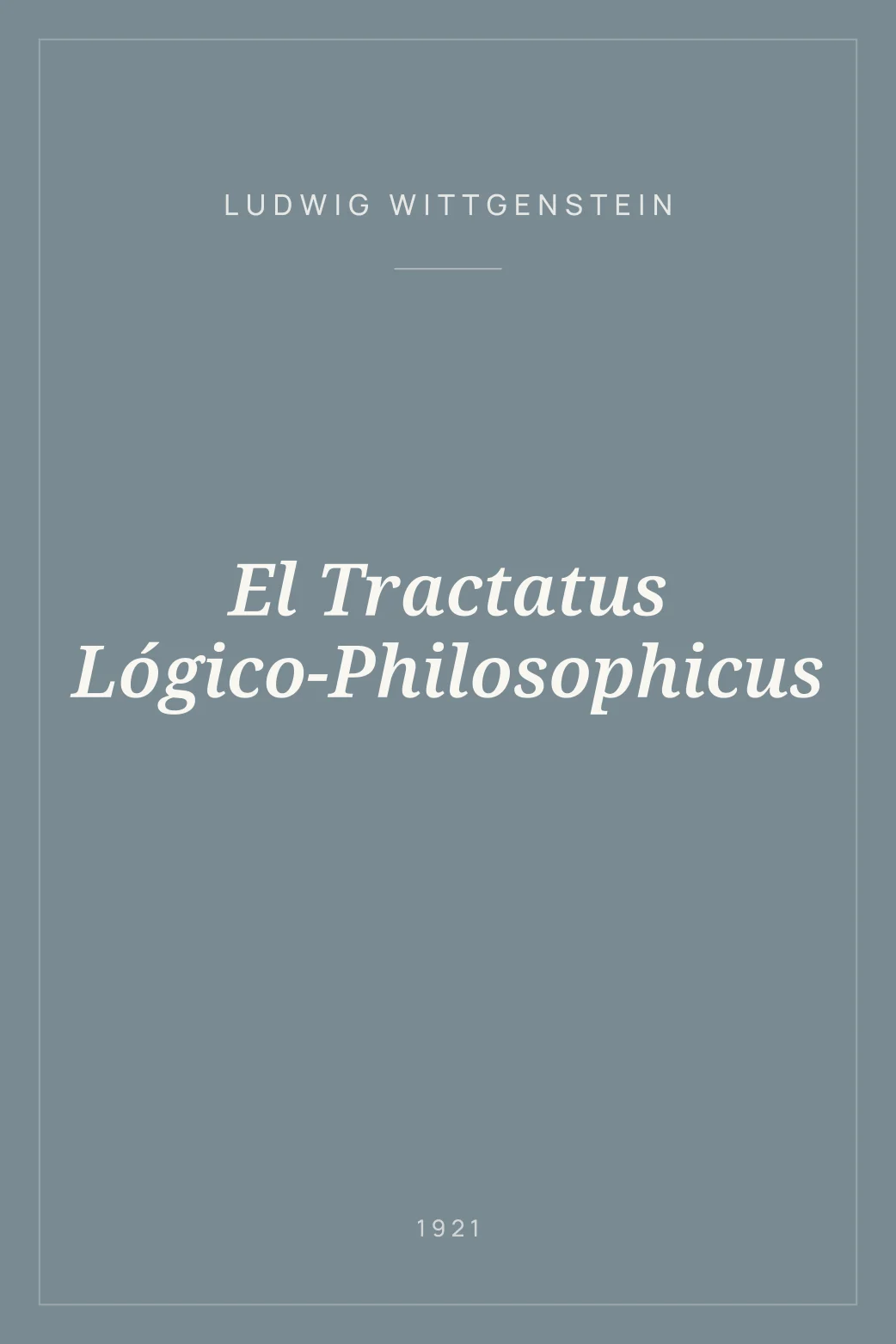 Portada de El Tractatus Lógico-Philosophicus