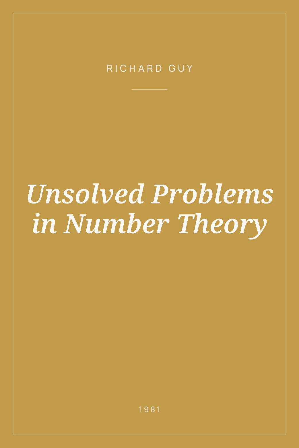 Portada de Unsolved Problems in Number Theory